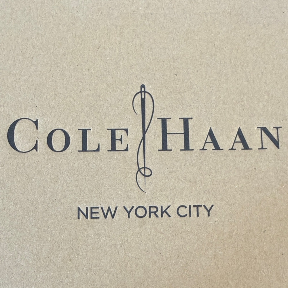 NWT NAVY 1.5” Wedge COLE HAAN Cap toe shoe stacked wedge & sole US 8.5 B in Box - Picture 2 of 13